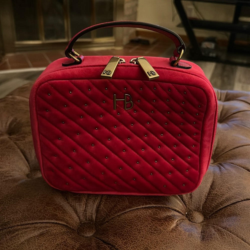 Henri Bendel pink velvet crossbody